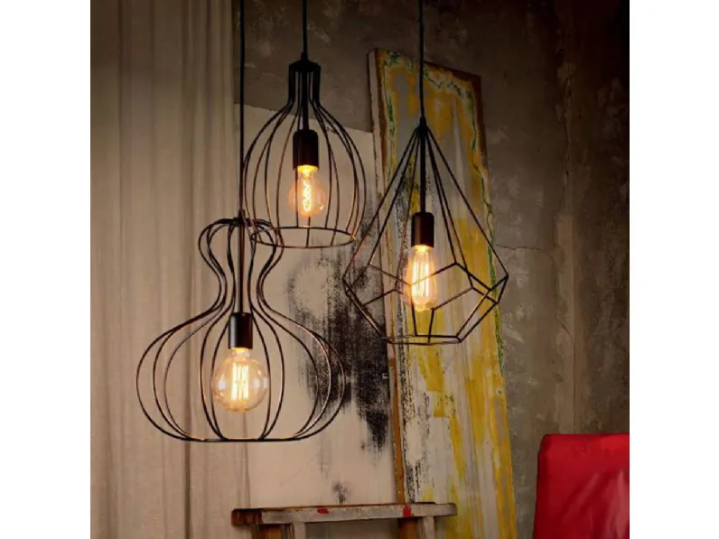 Lampada Artigianale Tris lampade a sospensione ampolla di ideal lux a PREZZI OUTLET