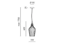 A sospensione Collezione esclusiva Cleofe s12 gea luce sospensione  vetro  Ambra con forte sconto