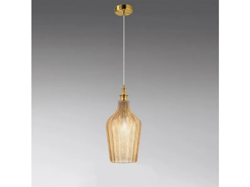 A sospensione Collezione esclusiva Cleofe s12 gea luce sospensione  vetro  Ambra con forte sconto
