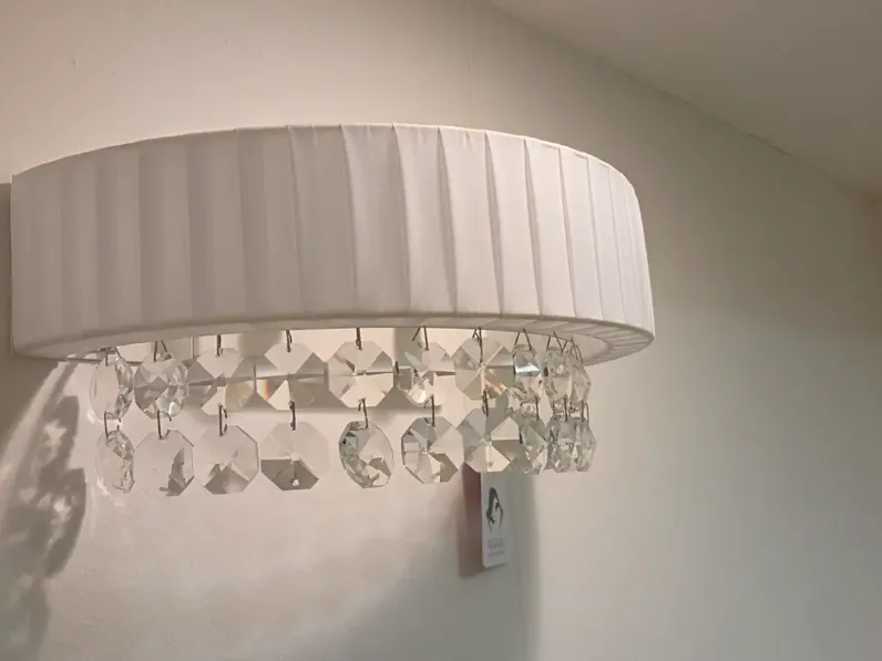 Da parete applique Aplique parete tela bianca e svarowsky Fabbian a prezzo Outlet 