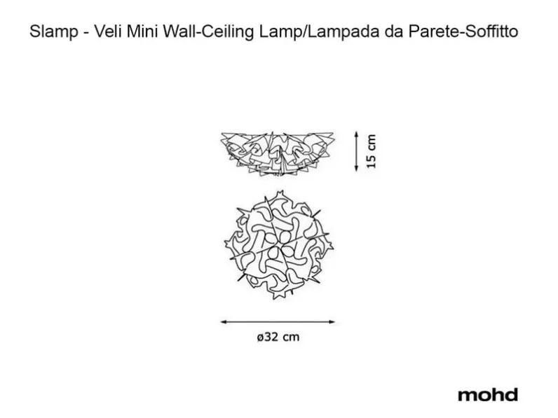 Da soffitto plafoniera in altro Veli mini couture plafoniera Slamp in Offerta Outlet