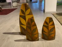 Da tavolo Artigianale Tris lampade in resina  Arancio con forte sconto