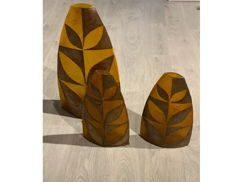 Da tavolo Artigianale Tris lampade in resina  Arancio con forte sconto