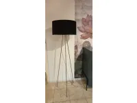 Da terra Lampada terra acciaio e tessuto nero  Sillux in Offerta Outlet 