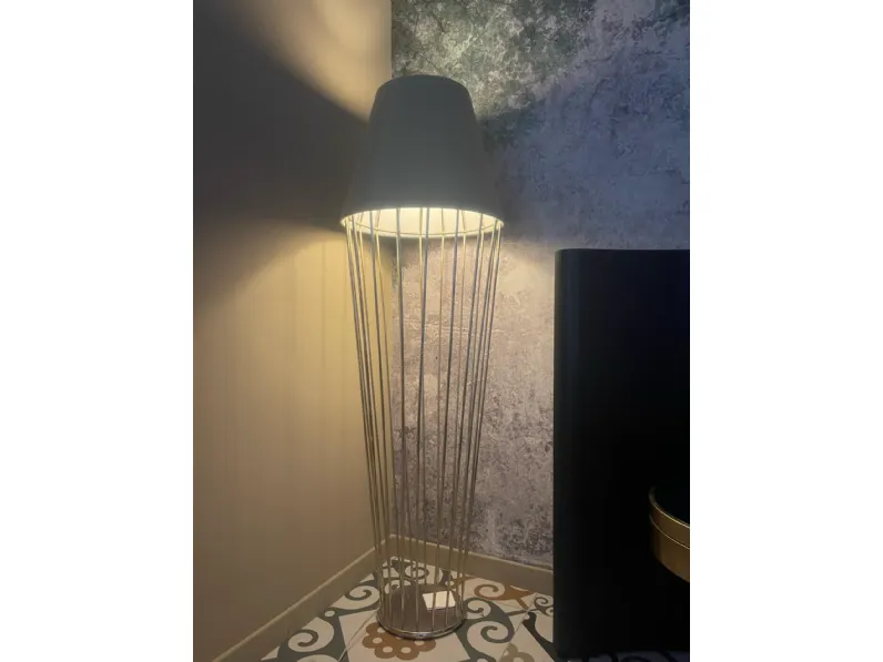 Da terra Cantori Sofia piantana alta paralume corto Oro a prezzi outlet