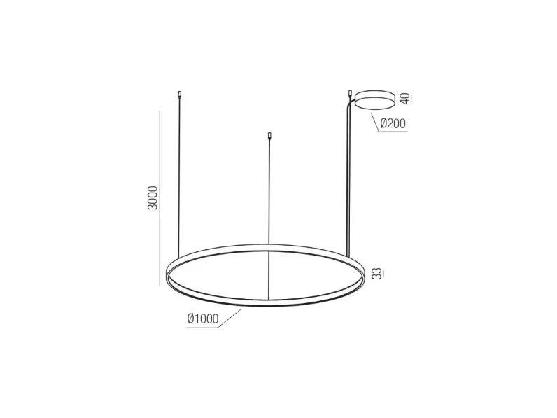 A sospensione Collezione esclusiva Orion redo  sospensione led 75w Nero con forte sconto