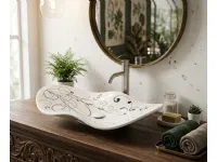 Lavabo scontato modello Fazzoletto oval decor Mya design per il bagno di casa