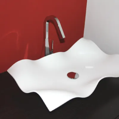 Lavabo in Solid surface modello Fazzoletto rect a marchio Mya design con forte sconto