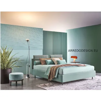 Letto imbottito con contenitore Frick bassoTwilsa prezzo scontato