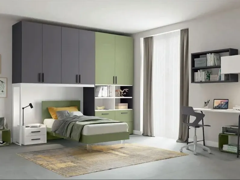 Letto singolo con piedini Volo Colombini casa a prezzo ribassato