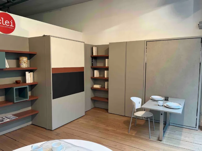 Letto moderno a scomparsa Composizione completa  Clei a prezzo ribassato