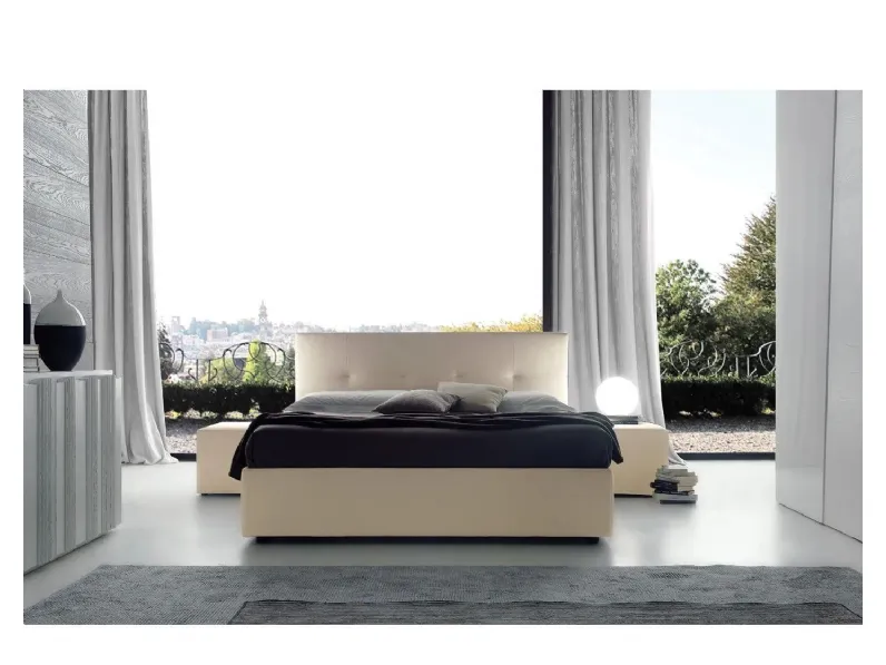 Letto moderno * alexia con contenitore Ergogreen scontato 50%