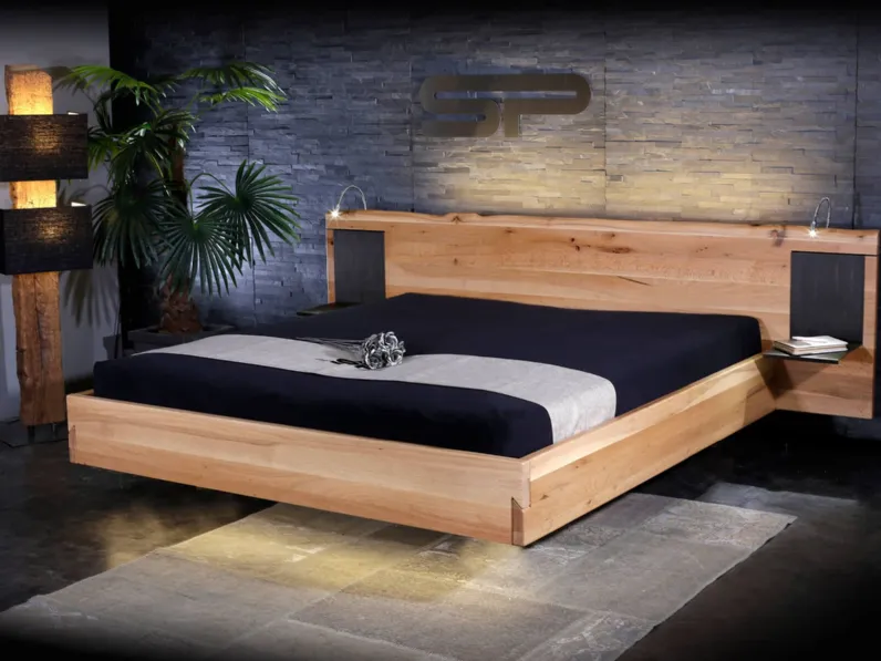 Letto in legno con giroletto AriaCollezione esclusivaa prezzo ribassato