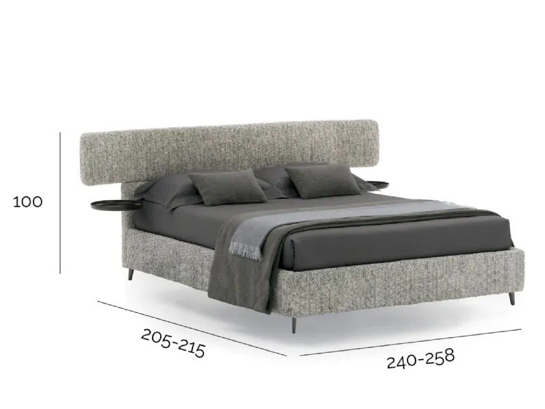 Letto imbottito con contenitore Berge'V&nicea prezzo scontato