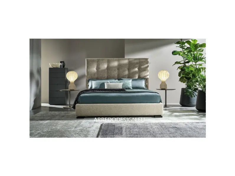 Letto classico con contenitore Max capitonne' alto * Twils a prezzo ribassato