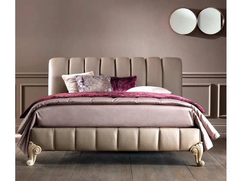 Letto classico con gambe Letto luxury pelle vari colori   Md work a prezzo scontato