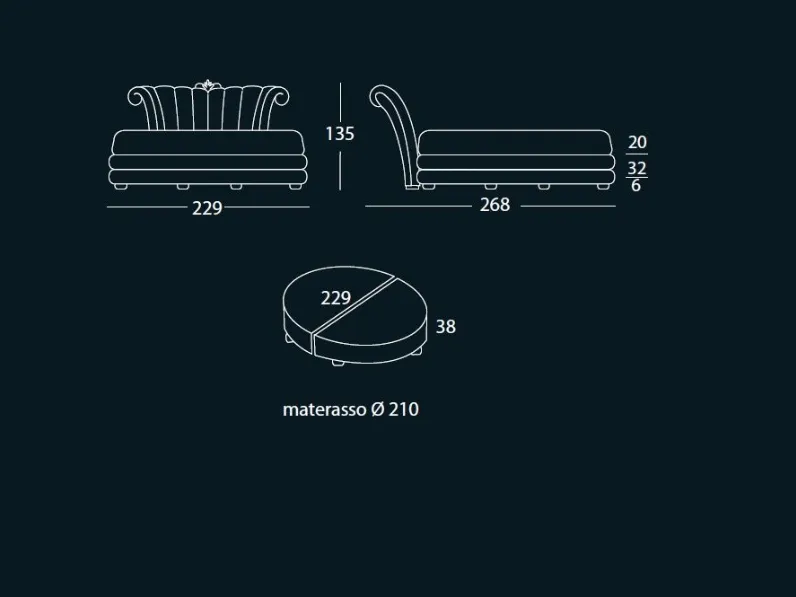 Letto classico con giroletto Letto principe luxury italia Md work a prezzo scontato