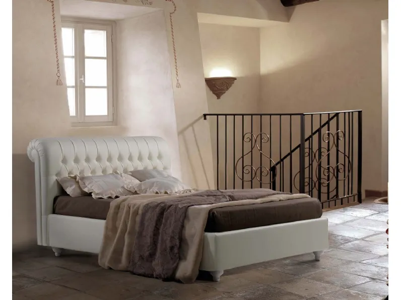 Letto imbottito con giroletto LondonLettissimia prezzo scontato
