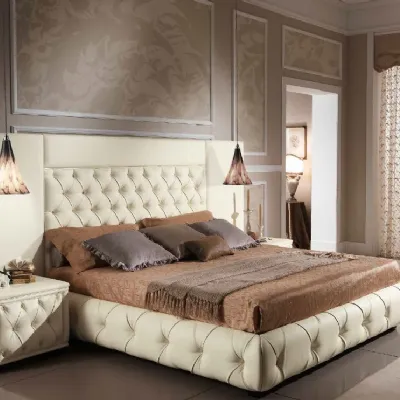 Letto classico con contenitore Letto imperiale pelle luxury italia Md work a prezzo ribassato