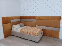 Letto moderno con contenitore Con boiserie a muro Artigianale a prezzo ribassato