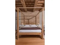 Outlet etnico: Letto matrimoniale Country-chic in teak massello a prezzo ribassato!