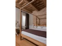 Outlet etnico: Letto matrimoniale Country-chic in teak massello a prezzo ribassato!