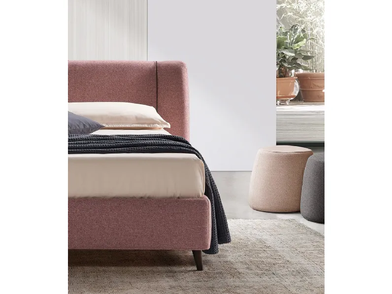 Letto Dafne slim h25 di Rosini: imbottito con contenitore, prezzo ribassato!