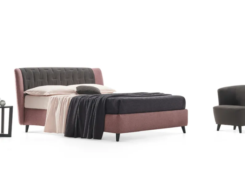 Letto Dafne slim h25 di Rosini: imbottito con contenitore, prezzo ribassato!