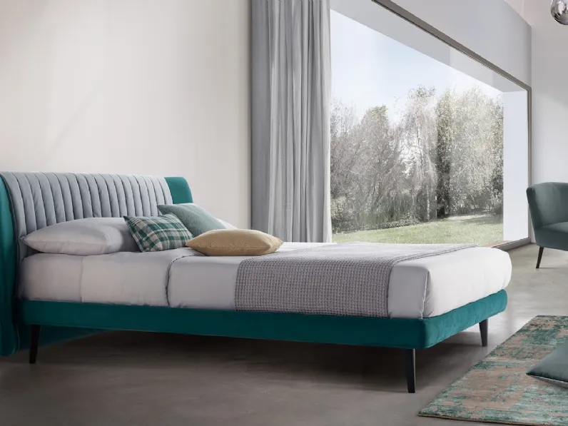 Letto Dafne slim h25 di Rosini: imbottito con contenitore, prezzo ribassato!