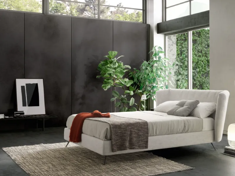 Letto design con contenitore Duke high Valentini a prezzo ribassato