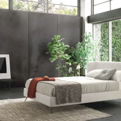 Letto design con contenitore Duke high Valentini a prezzo ribassato