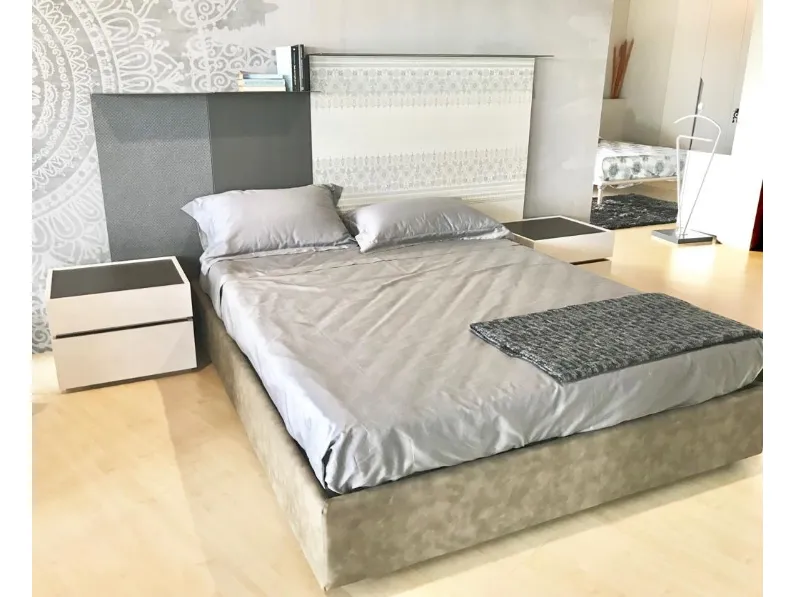 Letto design con contenitore Krea - letto contenitore con boiserie Tomasella a prezzo ribassato