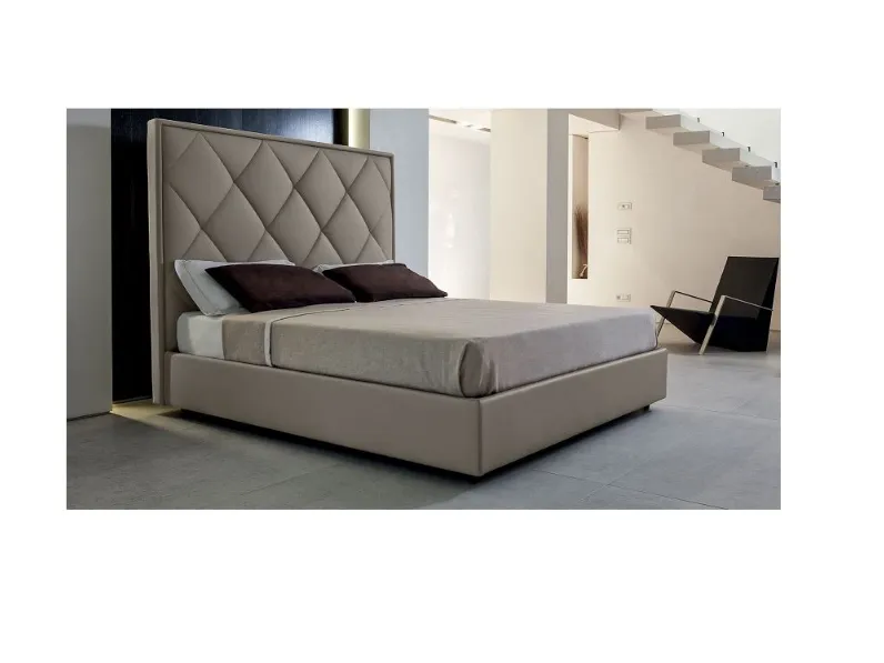 Letto imbottito con contenitore Letto in pelle contenitore luxury italiaMd worka prezzo scontato