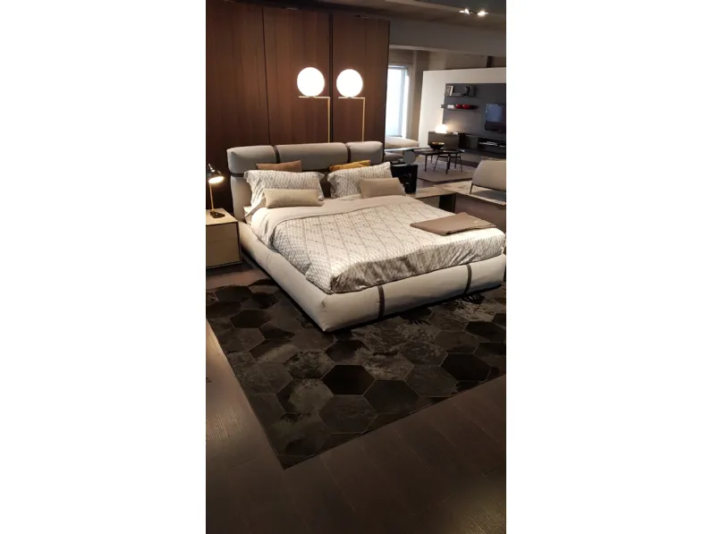 Letto design con contenitore New bond  Flou a prezzo scontato