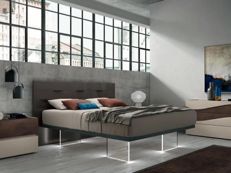 Letto design con gambe Ondulina Artigianmobili a prezzo ribassato