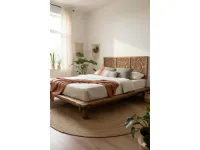 Letto matrimoniale con giroletto Letto doro acacia Outlet etnico a prezzo scontato
