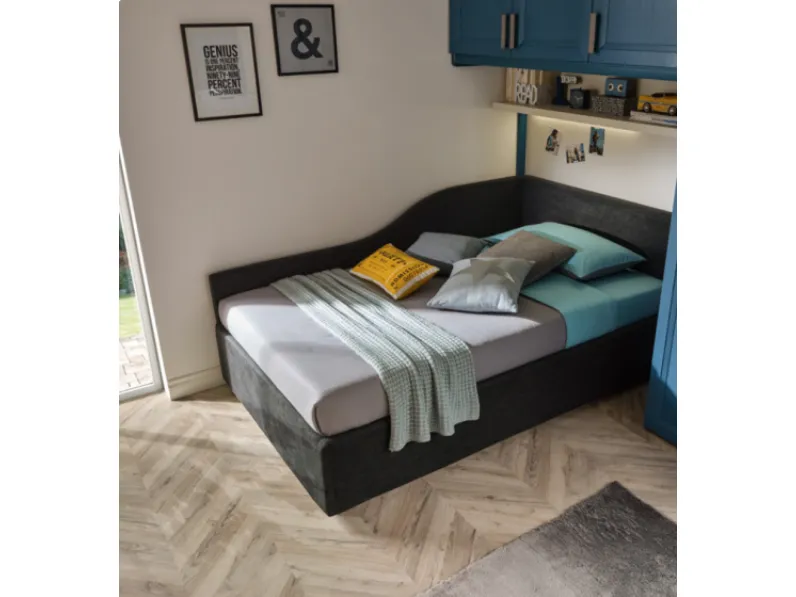 LETTO Divano letto camerette 1 piazza e mezza, finitura asfalto Collezione  esclusiva in OFFERTA OUTLET