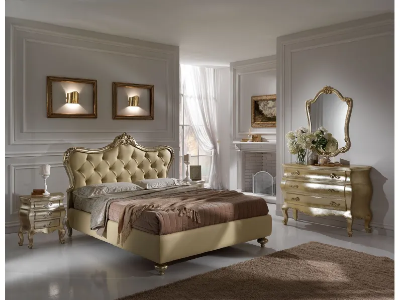 Letto classico Letto con contenitore e legno in foglia oro Md work scontato 41%