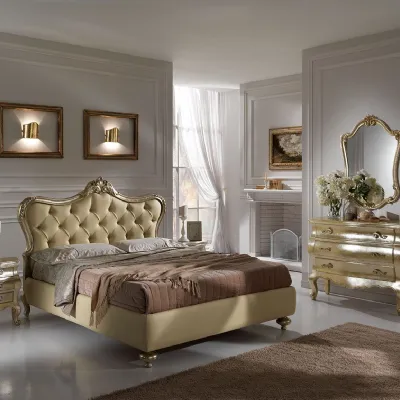 Letto classico Letto con contenitore e legno in foglia oro Md work scontato 41%