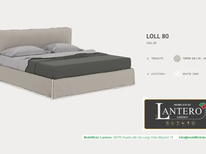 Letto moderno Letto matrimoniale loll Gervasoni scontato 25%
