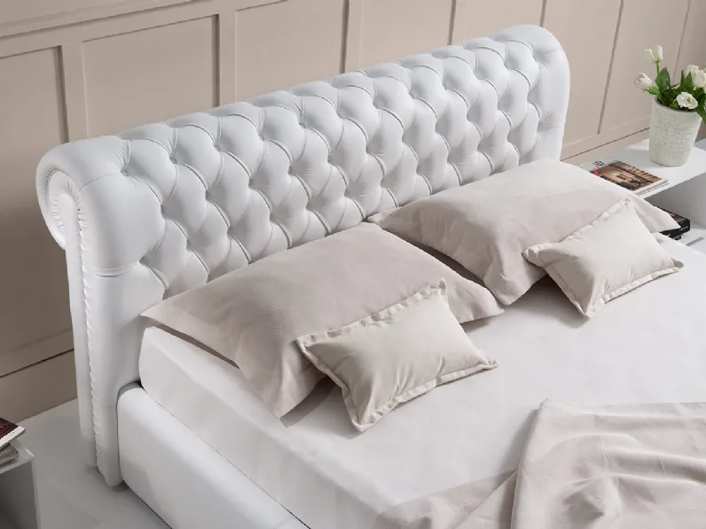 Letto imbottito con contenitore Rey nl Md work a prezzo scontato