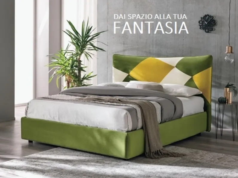 Letto matrimoniale con contenitore Spring Artigianale a prezzo ribassato