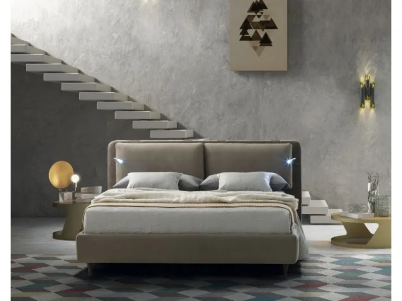 Letto imbottito con gambe * cortina flyLecomforta prezzo scontato
