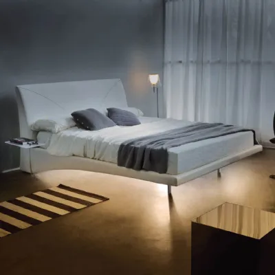 Letto imbottito con gambe Letto maxi con led180 x 200 luxury Md worka prezzo scontato