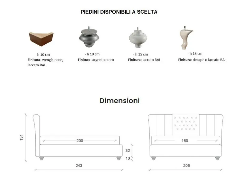 Letto imbottito modello Letto veneziano luxury italia pelle  di Md work scontato 45%