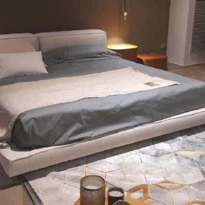 Letto imbottito con giroletto NeowallLiving divania prezzo scontato