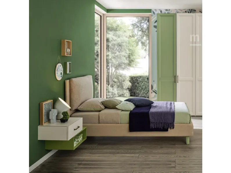 Letto imbottito con giroletto Letto plane pillow Moretti compact a prezzo ribassato