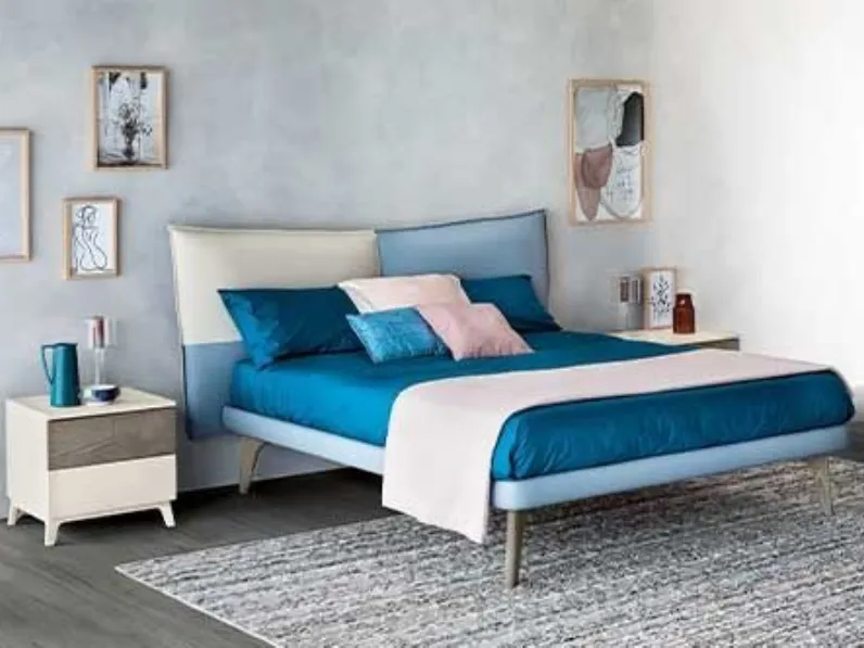 Letto moderno con giroletto Menta Le fablier a prezzo ribassato