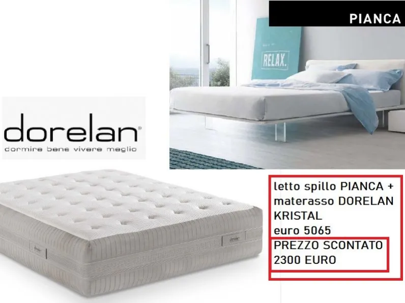 Letto imbottito modello Spillo  e dorelan kristal di Pianca scontato 55%
