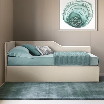 Letto singolo con contenitore Trama Artigiana letti a prezzo ribassato